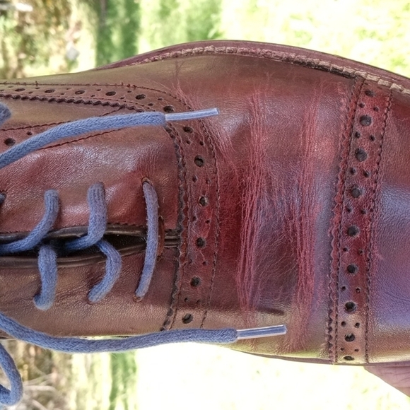 Aston Grey Men's leather Oxfords, 9.5,  Burgundy Brown, Pre-owned - Picture 13 of 14